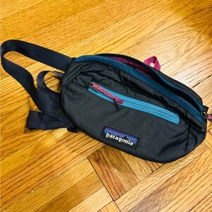 Patagonia Black and Blue Waist Bag